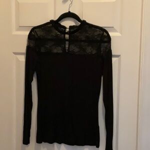 Elegant Black Lace Women's Top